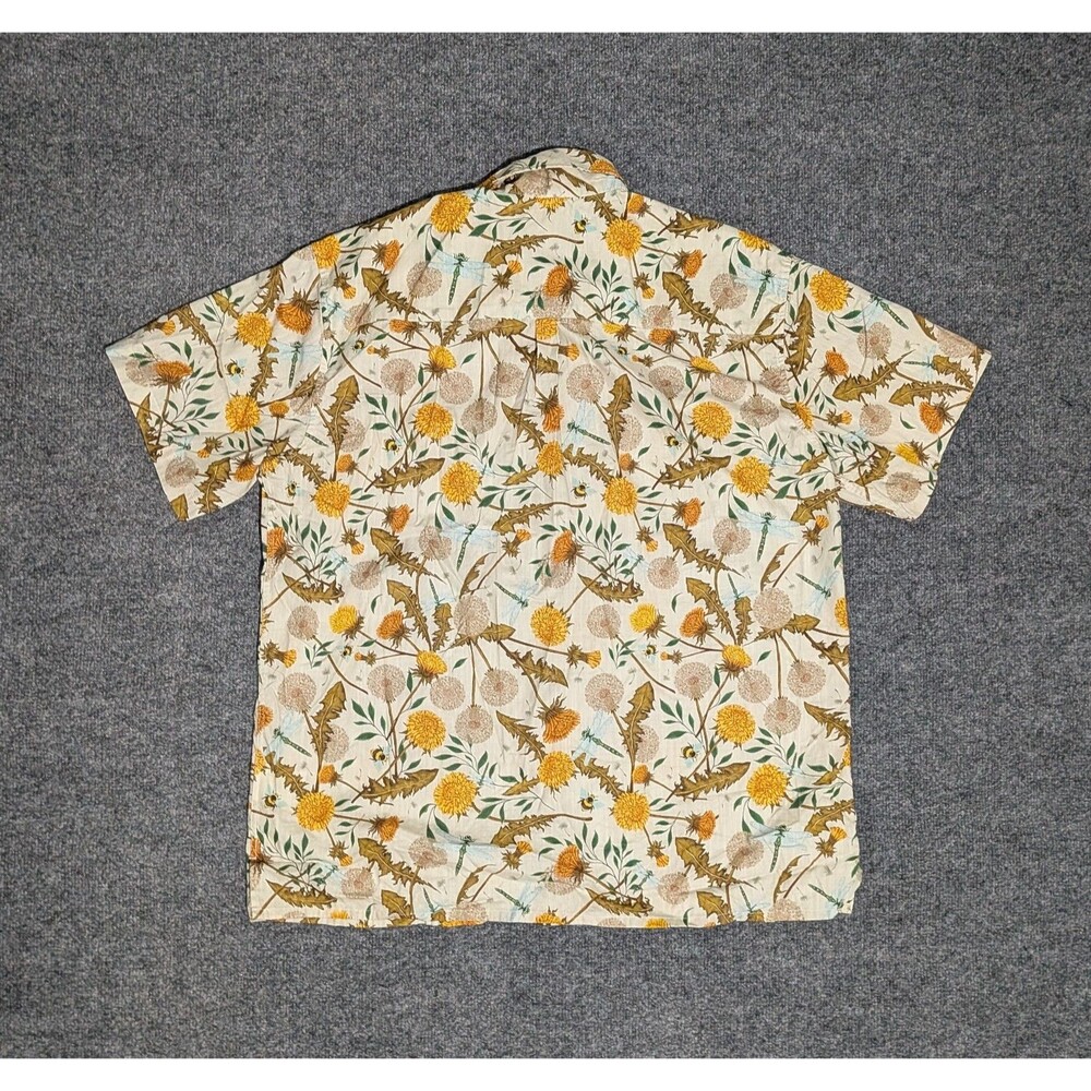 Yiume Shirt Mens XL Hawaiian Dandelions and Dragonflies - Picture 2 of 7